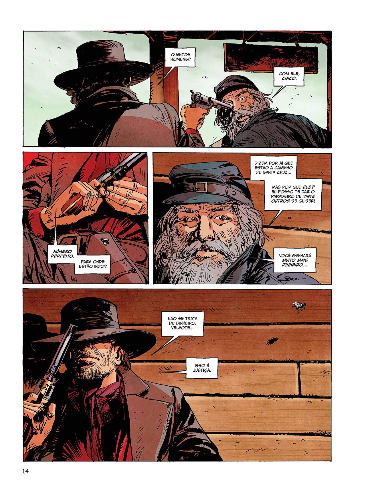 Gatilho interior page: a standoff in a saloon