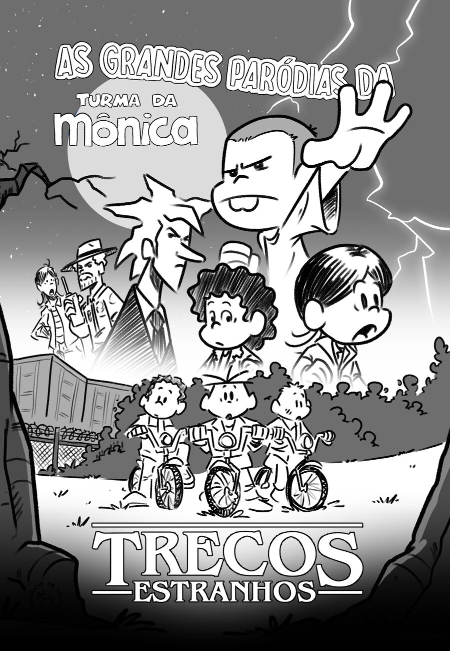 Cover layout sketch for Trecos Estranhos